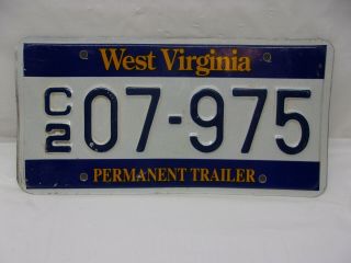 West Virginia Wild & Wonderful Permanent Trailer License Plate Wv