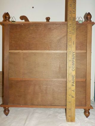 Vintage Table Top or Hanging Small Curio Cabinet Wood and Glass 3