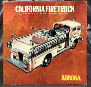 Vintage Aurora California Fire Truck Model Kit 1971 1/32 Scale
