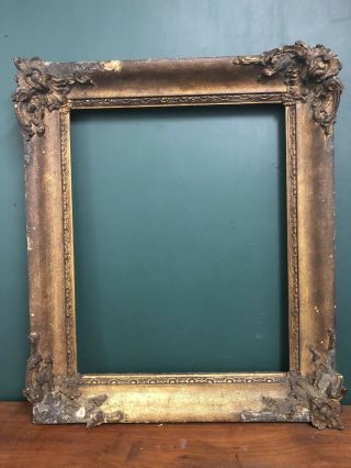 Large Antique 19th Century French Rococo Baroque Gesso Gold Gilt Frame 2
