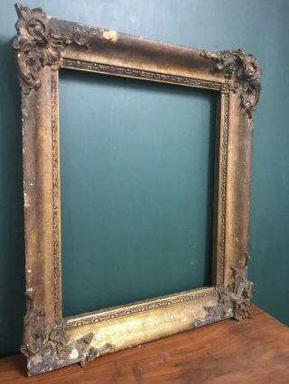 Large Antique 19th Century French Rococo Baroque Gesso Gold Gilt Frame 3