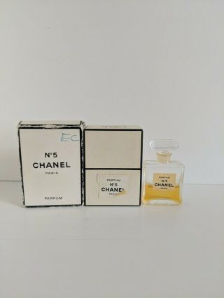 Vintage Chanel No 5 Parfum Perfume - Extrait 1/4 Oz - 7ml Box 2/5 Full