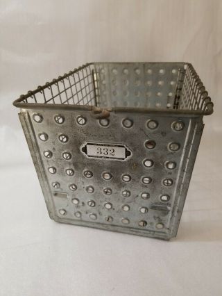 Vintage Washburn Wire Metal Industrial Gym Locker Basket 13x9x8.  5