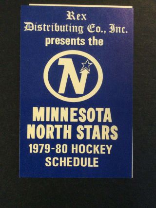 1979 - 80 Minnesota North Stars Hockey Pocket Schedule Vintage Pabst Beer