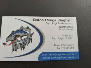 Echl Baton Rouge Kingfish Hockey Business Card