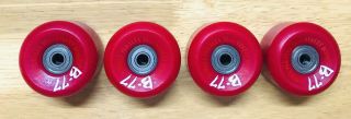 Powell Peralta B - 77 Bones Red 55mm/95a Skateboard Wheels W/ Gmn Bearings - Nos