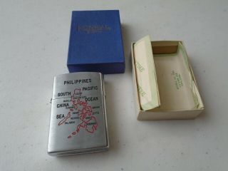Vtg Unstruck Nos South Pacific Military Konwal Cigarette Lighter W/box P2