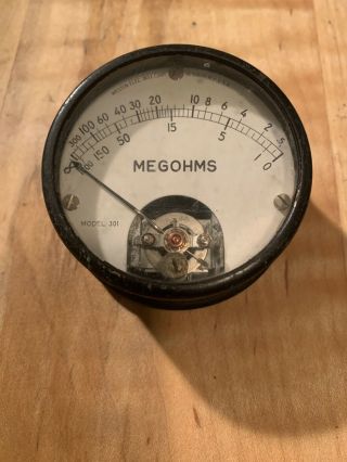 Vintage Weston Electric Instrument Meter Model 301 Megohms