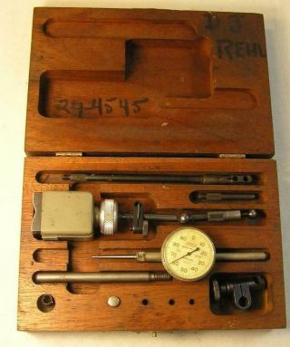 Antique 299a Lufkin Universal Dial Test Indicator Machinist Tool Kit In Case