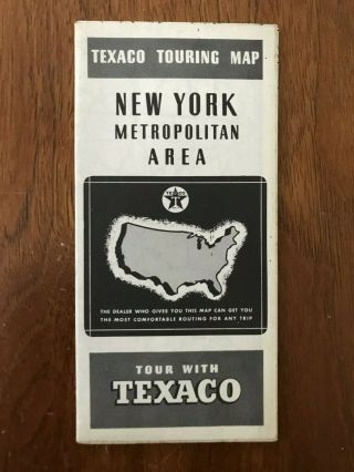 1939 Texaco Oil Company Road Map Of York Metropolitan Area