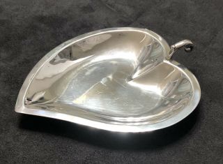 Heart Shaped Solid Sterling Silver Dish - 122g - Mexico Sterling Silver - MRR 2