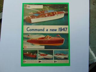 1947 Chris - Craft Boats Print Ad