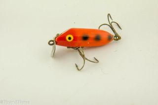 Vintage Rinehart Jinx Minnow Antique Fishing Lure Red & Orange Spot Jj23