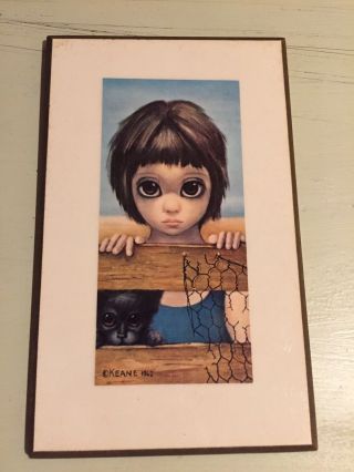 3 Vintage Keane Children With The Sad Big Eyes 61/63 On Wood - First Grail Girl