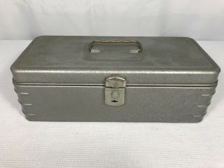 Vintage Climax Metal Utility Tackle Cash Box Grey