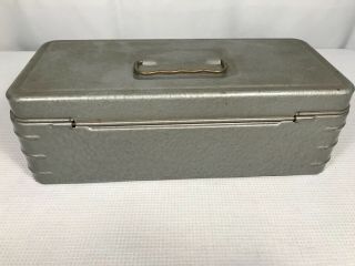 Vintage Climax Metal Utility Tackle Cash Box Grey 3