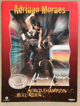 Adriano Moraes Bull Rider Pbr Oop Professional Bull Riders Rare Poster 18 " X 24 "