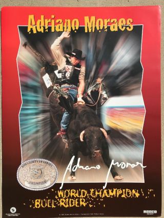 Adriano Moraes Bull Rider PBR OOP Professional Bull Riders RARE Poster 18 