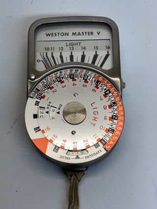 Vintage Weston Master V Light Meter With Grey Case Model 748