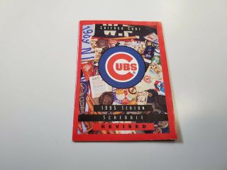 Rs20 Chicago Cubs 1995 Mlb Baseball Revised Pocket Schedule - Old Style