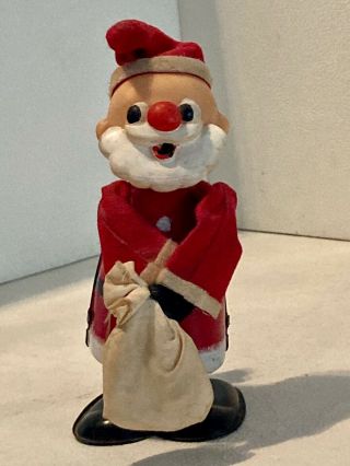 Vintage Santa Tin Litho Wind Up Toy - Japan - Christmas Holiday