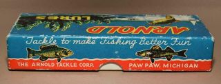 1930 ' s Arnold Tackle Co.  Fishing Lure Cardboard Box - No Lure - Paw Paw,  Mich. 3