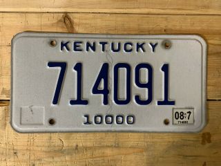 Kentucky (ky) Commerical Truck 10000 Lbs.  License Plate