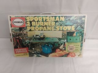Primus Sportsman 2 Burner Propane Stove Green Vintage Model 2362 Nos