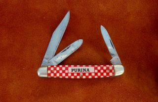 Vintage Antique Folding Pocket Knife Kutmaster Purina Stockman WOW UTICA NY USA 2