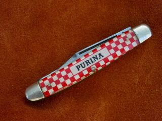 Vintage Antique Folding Pocket Knife Kutmaster Purina Stockman WOW UTICA NY USA 3
