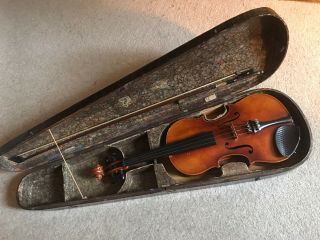 Antique 3/4 Size Violin In Case