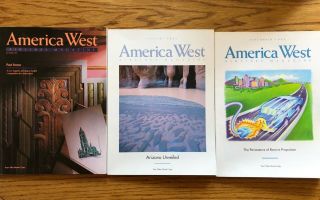 3 America West Airlines Inflight Magazines,  1987 - 1991