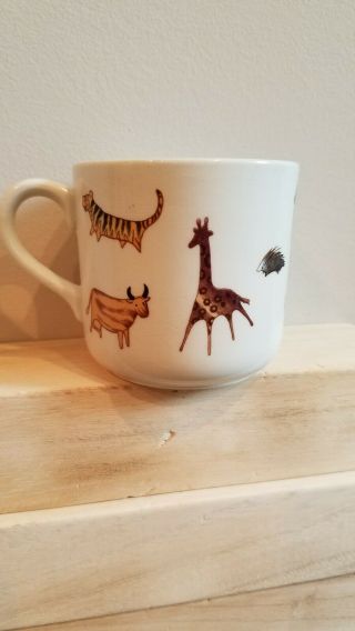 Vintage 1963 Arabia Finland Parade Of Animals Porcelain Cup Mug