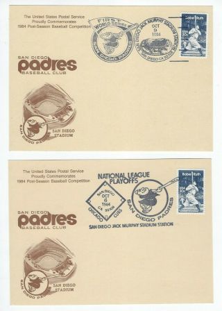 S D Padres 1984 N L Playoffs & World Series Postal Covers - Babe Ruth Stamps