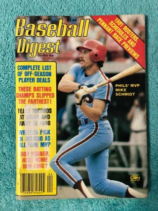 Apr 1981 Baseball Digest Philadelphia Phillies Mike Schmidt
