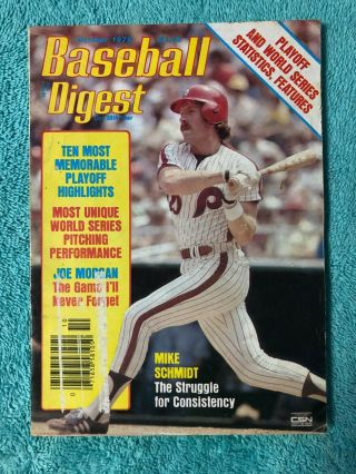 Oct 1979 Baseball Digest Philadelphia Phillies Mike Schmidt
