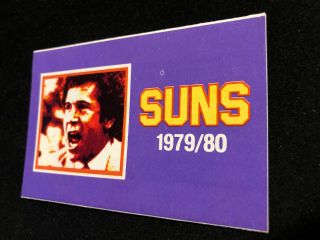 1979 - 80 Phoenix Suns Basketball Pocket Schedule Blue Cross Version