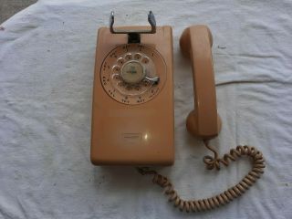 Vintage Cream - Butter Yellow Western Electric Rotary Dial Wall Phone -