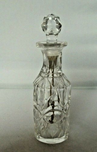 Vinegarette Dressing Bottle Cut Crystal & Sterling Silver London 1862