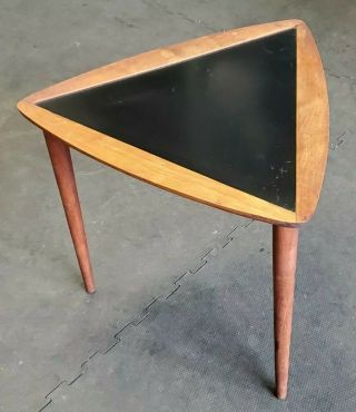 Vintage Mid - Century Side End Table Modern Danish Era Triangle