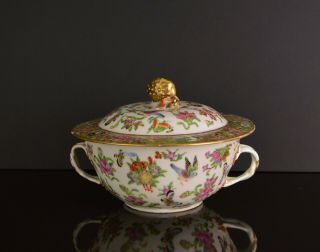 A 19th Century Chinese Porcelain Famille Rose Bowl With Lid