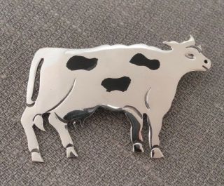 Vintage Taxco 925 Spotted Cow Pin Brooch - Tv - 94 - Sterling Silver
