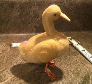 Vintage Easter Batting Spun Cotton Pom Duck Wire Feet Japan Unusually Large