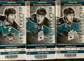 2011 San Jose Sharks Stanley Cup Ticket (for Available Games)