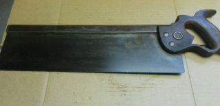 Antique Henry Disston & Sons 16 Inch Miter Back Hand Saw.