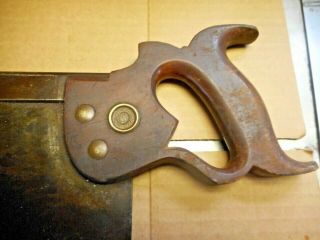 Antique Henry Disston & Sons 16 inch Miter Back Hand Saw. 2