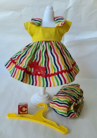 Vintage 1950s Vogue Ginny Doll My Tiny Miss Rainbow Dog Dress Medford Tag 39