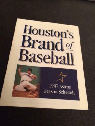 1997 Houston Astros Baseball Pocket Schedule Methodist Health Version