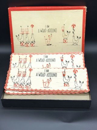 Vintage 10 I Am A Wrap - Around Barware Napkin Towels Seals Circus
