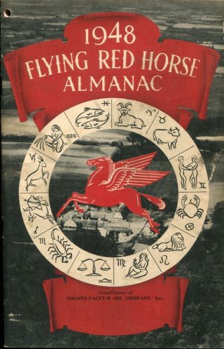 Vintage 1948 Flying Red Horse Almanac - Socony - Vacuum Oil Company